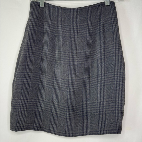 Vintage Style Gray Plaid Pencil Skirt - Size 4 - Picture 1 of 10